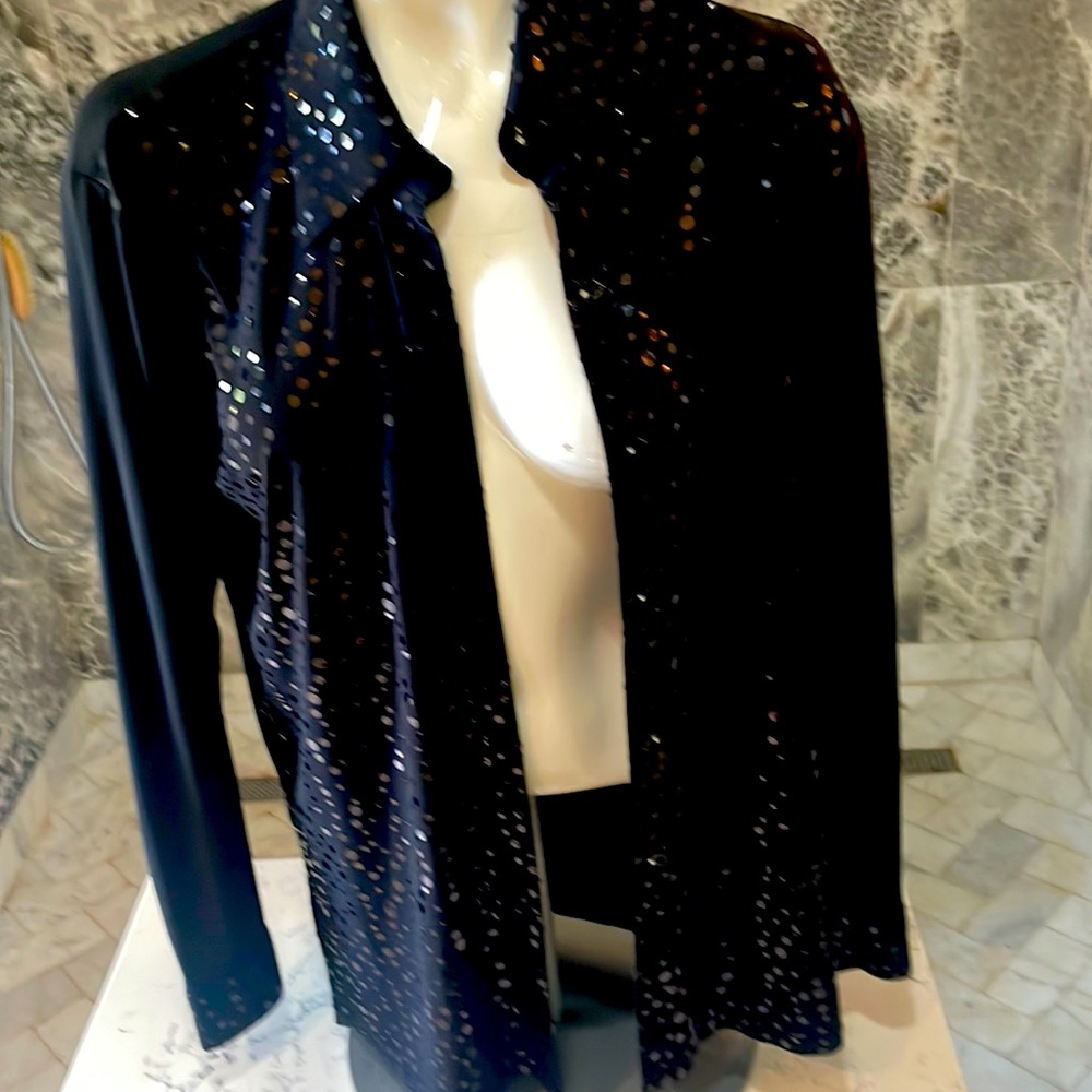 Black drapes sequin top or jacket s